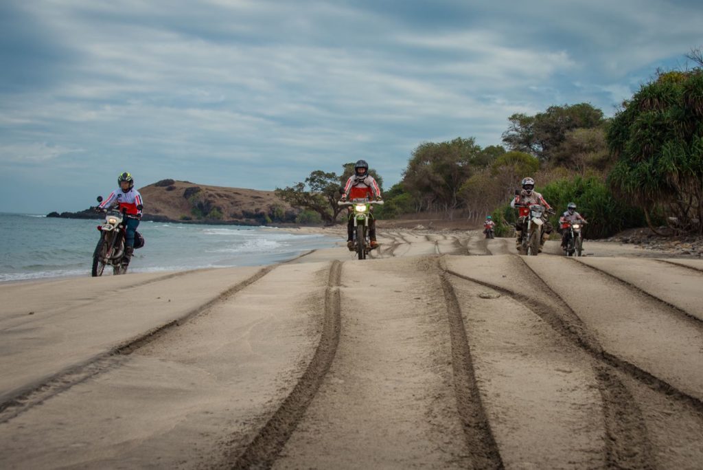 Motorcycle beach ride on dirt bike adventure tour