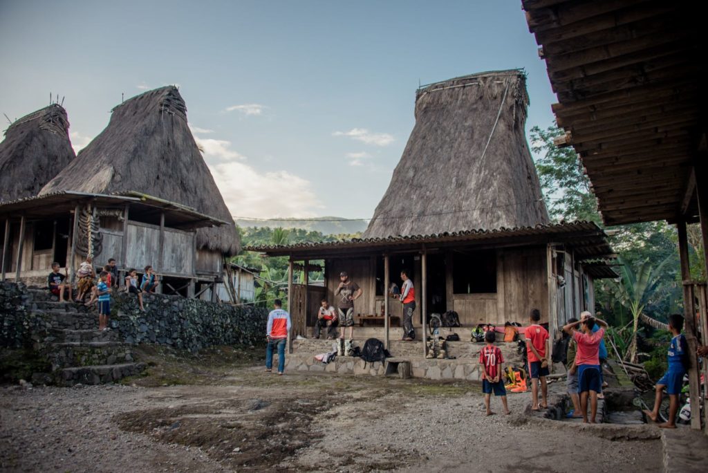 Flores coffee and local fired bananas are served at the Gurusina homestay