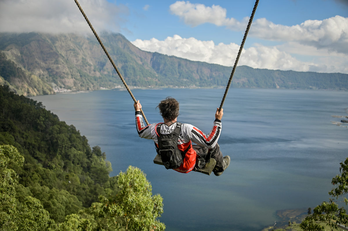 Bali Swing with amazing view of Mount Batur and the volcanic lake
