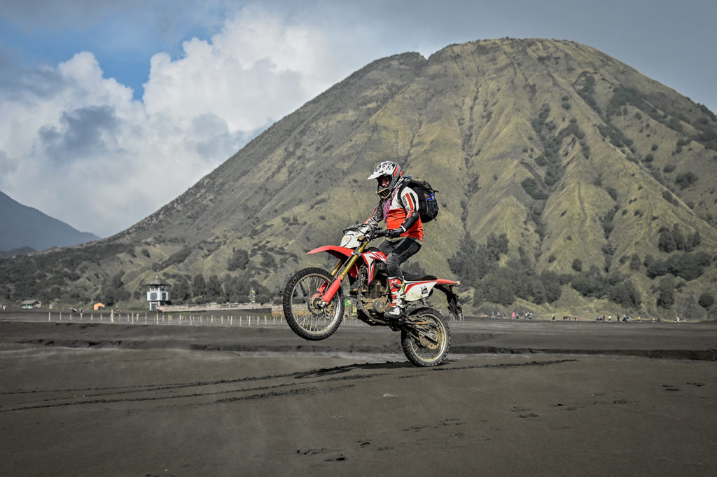 Wheelie Time at Bromo National Park